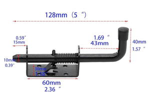 lot 5747 image: 5 Inch Spring Loaded Latch Bolt, Heavy Duty Spring Loaded Latch Pin Door Lock,12 Pin Shed (Black)