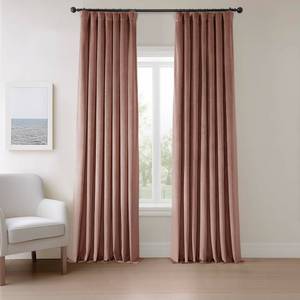 lot 5757 image: HPD Half Price Drapes Heritage Plush Velvet Curtains 84 Inches Long Room Darkening Curtains for Bedroom & Living Room 50W x 84L, (1 Panel), Wild Rose