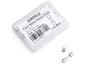 lot 5770 image: (Pack of 40) 15A Fast-Blow Fuse 15Amp 250V Glass Fuses 0.2 x 0.78 inch  5 x 20 mm (15Amp)(F15AL)