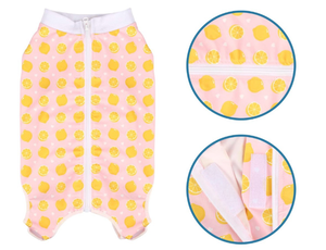 lot 5773 image: Etdane Dog Recovery Suit After Surgery Onesies Surgical Vest for Female Male Doggy Cat Pet Post-Operative Bodysuit Yellow Lemon (Medium)