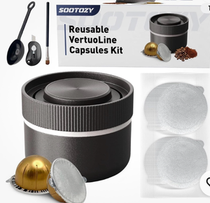 lot 5778 image: Reusable Pods Kit for Nespresso Vertuo, Refillable Coffee Pods Kit