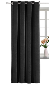 lot 5787 image: 1 Panel Velvet Curtain Elegant Eyelet Rooms Crushed Lackout Curtains Thermal Insulated Soundproof Room Darkening Drapes for Classical Living Room Bedroom Decor,Black,60x79 in(WxL)