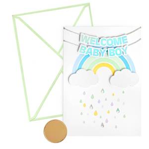 lot 5800 image: GIFTING GIGGLES Card for Baby Boy  New Baby Congratulations 3D Pop Up Card - For New Parents or Grandparents  Gender Reveal, Nephew, Son  Comes wmatching Envelope and seal