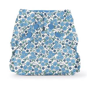 lot 5813 image: Esembly Cloth Diaper Cover - Reusable Swim Diaper, Waterproof, Breathable - Adjustable Outer Layer Over Absorbent Inner for Blowout Protection - Vintage Campers, Size 1 (7-17lbs)