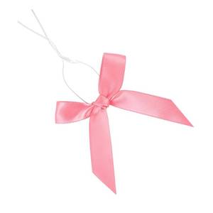 lot 5817 image: BeiLeiNiceHK 50 Pack Pink Twist Tie Bow, Pre Tied Bows,Christmas Satin Twist Tie Bows for Treat Bags,Packaging Bows for Candies and Apples, Pretied Ribbon Bows for DIY Decorations,Treat Bows