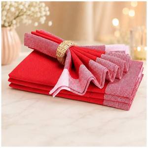 lot 6000 image: HOMIDATE Cloth Dinner Napkins Set of 4, Reusable Fabric Napkins for Weddings, Parties & Dining Table Decor, Machine Washable Soft Linen Feel Napkins, Red
