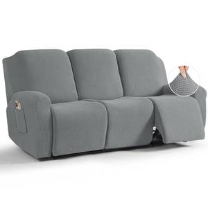 lot 6001 image: TAOCOCO Recliner Sofa Covers 8-Pieces Stretch Large Couch Covers for 3 Seats Reclining Slipcovers Soft Jacquard Pattern Furniture Protector (Dusty Grey)
