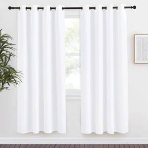 lot 6008 image: NICETOWN Room Darkening Window Treatment Curtain, Pure White, Single Panel, 55 by 78, Energy Smart Thermal Insulated Block Out Sunlight Shade & Blind for Bedroom with Grommet Ring Top