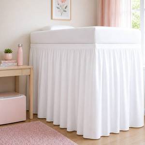lot 6019 image: Cottingon Twin XL 36 Inch Drop Extended Dorm Room Bed Skirt,100% Microfiber College Bed Essentials Extra Long Size Dust Ruffle,White