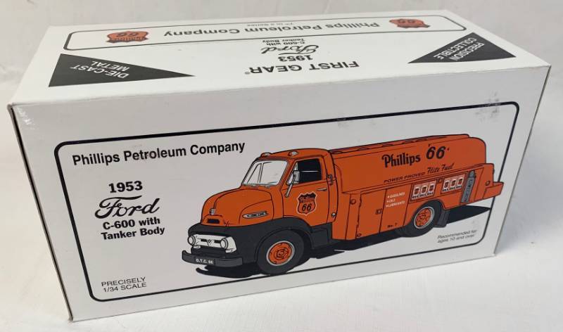 lot 8001 image: Phillips Petroleum Company - 1953 Ford C-600 with Tanker Body  - 134 Scale -