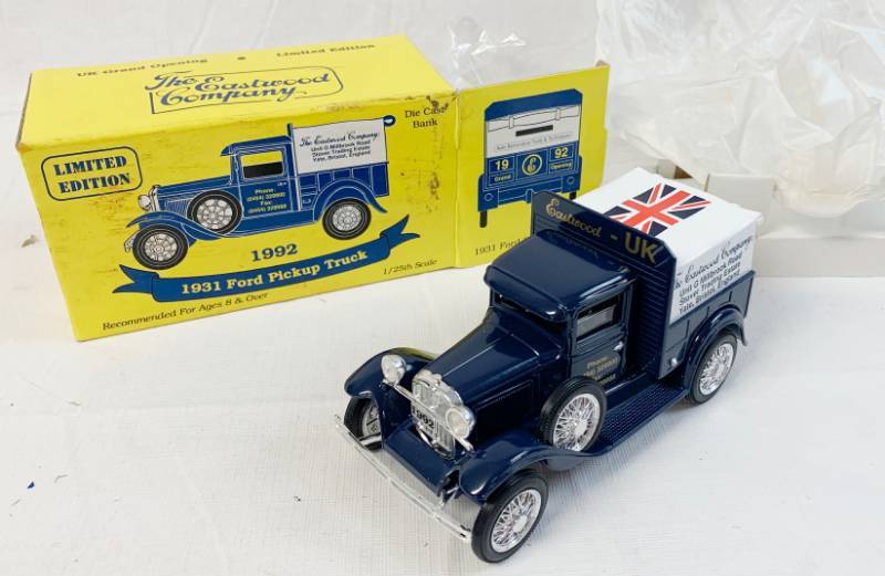 lot 8030 image: Limited Edition - 1931 Ford Pickup Truck Bank - 125 Scale - 1992