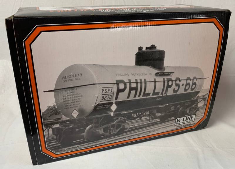 lot 8053 image: Phillips 66 - Phillips Petroleum Company - Bartlesville, OK - Die-Cast Metal - Riveted Tank Car Bank - Limited Edition 1 of 1200
