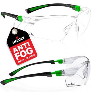 lot 5827 image: NoCry Clear Safety Glasses for Men and Women with Anti-Fog and Scratch Resistant Wrap Around Lenses, Adjustable Temples and Nose Pads ANSI Z87 Certified Protective Eyewear with 100% UV Shielding