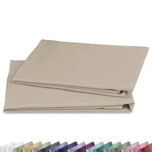 lot 5834 image: California Design Den 100% Cotton Pillow Cases Standard Size Set of 2, Soft Sateen Weave Pillowcase Set - Beige (Warm Taupe)