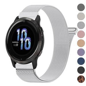 lot 5837 image: 18mm Metal Bands for Garmin Venu 3S  Venu 4 41mm  Venu 2S  Vivoactive 4S  Vivomove 3S  Forerunner 265s Watch Bands, Quick Release Stainless Steel Metal Replacement Wristband Strap for Garmin Forerunner 255s265s Bands Women Men (Sliver)