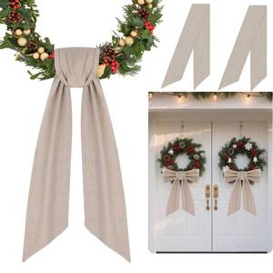 lot 5849 image: 2 Pack Front Door Wreath Blank Sash, Larbeti Burlap Wreath Sashes with 4.7 W�56.7 L, Garland Sash Fit for Farmhouse, Wedding, Holiday to Indoor & Outdoor Decorative, for DIY Embroidery Letter