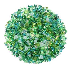 lot 5852 image: uxcell 1000 Pcs Mixed Glass Seed Beads, 1-4mm Mini Loose Glass Bugle Beads for DIY Earrings, Necklaces, Bracelets, Jewelry Making, Green