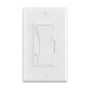 lot 5855 image: 12V - 24V DC Dimmer Switch, PWM LED Slide Dimmer Switch for LED Strip Lights, Single Color, Can NOT Be Used with 120V, Wall Plate Included (1 Pack, White)