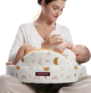 lot 5874 image: momcozy Nursing Pillow with Safety Edges, Firm and Elastic Memory Foam, Stable Ergonomic Support, Large Pillow, Removable and Adjustable Cover, Starry Sky