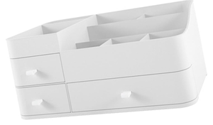 lot 5877 image: Pssopp Cosmetic Organizer, Durable Plastic Material, High Capacity Design, Unique Design Style, Versatile Use, Drawer, (WHITE)