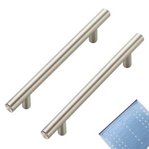 lot 5878 image: Ravinte 60 Pack  7.38 Cabinet Pulls Brushed Nickel Stainless Steel Kitchen Drawer Pulls Cabinet Handles 7-38Length, 5 Hole Center with Mounting Template - Retail $59