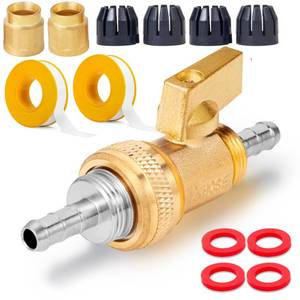 lot 5893 image: Aottykro Garden Telescopic Hose Adapter with Shut Off Valve, Retractable Hose End Fittings Kit, Brass Valve