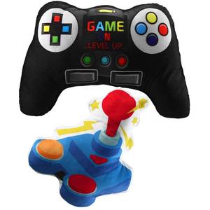 lot 5905 image: Sintuff 2 Pcs Game Controller Shaped Plush Throw Pillows - 15.75 Inch Soft Plush Gaming Throw Pillows, Video Game Controller & Joystick Stuffed Cushions for Gamer Room Decor, Sofa Bed & Gaming Chair
