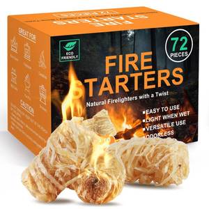 lot 5908 image: Realcook Natural Fire Starter for Campfires All Weather Firestarters - Odorless Charcoal Starters for Grill  Fire Pit  Indoor Fireplaces  BBQ  Wood Stove  Smoker - 72 Counts