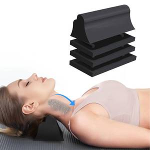 lot 5916 image: Instrip Neck and Shoulder Relaxer, Neck Traction Device, Cervical Traction Block for Physical Therapy and TMJ Pain Relief, Neck Stretcher Chiropractic Pillows for Pain Relief (Nature-Black)