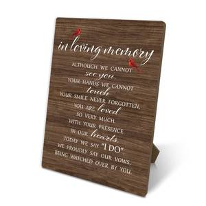 lot 5923 image: In Loving Memory Wooden Sign, Wedding Memorial Sign, Minimalism Wood Sign For Wedding Reception Decor, Celebration Of Life Decor, Sympathy Sign For Loss Of Loved One, 8x11 Inches Tabletop Decor, 04