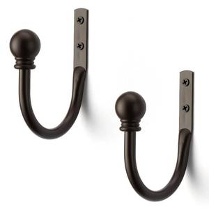 lot 5943 image: Vintage Curtain Holdbacks - ORB, Decorative Curtain Tiebacks, Curtain Side Holders for Wall, Curtain Hooks for Drapes, Farmhouse Window Drapery Pull Backs with Round Finials (1 Pair2 Pack)