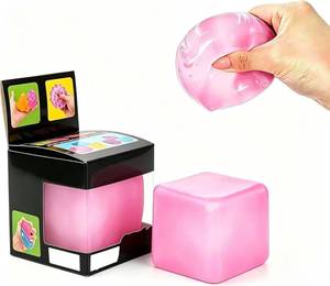 lot 5949 image: Stress Cube Squishy Toys,Relief High Density Ice Squeeze Ball, Ice Cubes Squishies for Anxiety Relief, Slow Rising Ice Cubes Stress Balls, Focus & Play (Solid Pink)