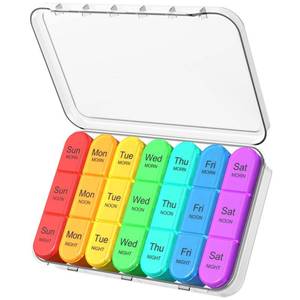 lot 5959 image: Daviky Pill Organizer 3 Times a Day, Weekly Pill Box 7 Day, Daily Medicine Organizer Case to Hold Vitamins and Medication