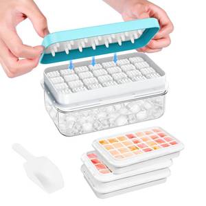 lot 5965 image: 0.8 Ice Cube Tray with Lid and Bin, PHINOX 84 Cubes Ice Trays for Freezer, Ice Cube Trays for Freezer with 3 trays, Container, Lid & Ice Scoop, BPA Free, Blue (28CubesTier)