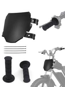 lot 5973 image: BAOUFF Number Plate & Grip Set for Ebike, E Bike Front Plate78 Handlebar Grips for TST Electric Bike R002 R002SYVY EbikeRidstar Q20Macfox X1S X1 X2Super 73 S1 S2 RX ZX Black - Retail $23