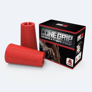 lot 5974 image: ConeGrip - Forearm & Fingers Trainer New Patented Conic Shape Thick Bar Adapter Grips, Anti-Slip Rubber Material, Perfect for Body Building, Arm Wrestling, Weight Lifting and Climbing. - Retail $45