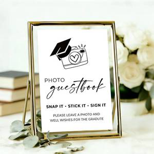 lot 5984 image: DAZONGE Graduation Decorations, Gold Metal Grad Floating Picture Frame, Tabletop Graduation Photo Guestbook Sign Decor, Class of 2026 Party Decor, Graduation Gifts (Glass Is Cracked)