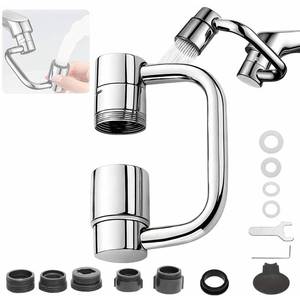 lot 5985 image: U Shape Faucet Extender - 360° Rotatable Universal Faucet Aerator Extension Attachment for Bathroom Sink & Kitchen Sink, Splash-Free Dual-Mode Flow, Easy Install with Adapters(1)