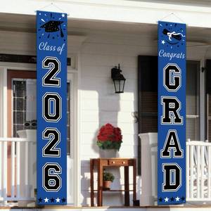 lot 5986 image: DAZONGE 2026 Graduation Decorations Blue, Congrats Grad Porch Banner for Any Schools or Grades 2026 Graduation Party Decorations
