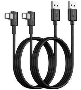 lot 6026 image: SUNGUY USB C Cable Right Angle 3FT, 2-Pack 90 Degree 3A USB 2.0 Fast Charging & Data Sync Cable Compatible with Samsung Galaxy S21 S20 S10 Plus, Note 20 10, Moto G7 G8, LG V50 V40 G8 G7 - Retail $8