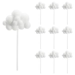 lot 6044 image: Molain 10Pcs 3D Cloud Cake Topper, Plush Cloud Cupcake Toppers Yarn Ball Dessert Picks White Cake Picks Decor for Wedding Birthday Party Supplies