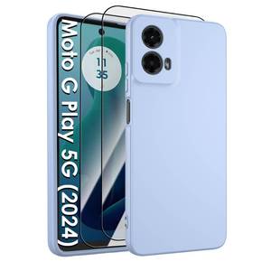 lot 6050 image: for Motorola Moto-G-5G-2024 Case,Liquid Silicone UpgradeSoft Anti-Scratch Microfiber Lining2 HD Screen ProtectorFull Camera Protection Shockproof Case Moto G 2024 Case 6.6 inch -Lavender Purple