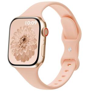 lot 6054 image: DYKEISS Sport Slim Silicone Band Compatible for Apple Watch Band 38mm 42mm 40mm 44mm, Thin Soft Narrow Replacement Strap Wristband for iWatch Series 54321 Women & Men (Grapefruit, 38mm40mm)