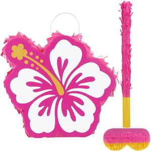 lot 6057 image: Soulchen Birthday Party Pi�ata Decorations Includes Eye Mask Stick Blindfold Confetti Birthday Party Camping Theme Favor Supplies(Summer Hibiscus Pi�ata) - Retail $25