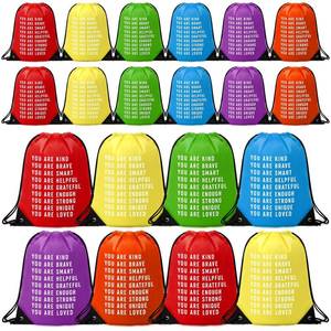 lot 6058 image: Qunclay 24 Pcs End of Year Drawstring Bags Inspirational Gift Goodie Bags 1210 Inches Waterproof Backpack for Students Prizes Summer Birthday Outdoor Activity Graduation School Party Favors - Retail $27