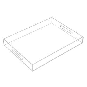 lot 6096 image: KEVLANG Clear Sturdy Acrylic Serving Tray with Handles-12x16Inch-Serving Coffee,Appetizer,Breakfast,Butler-Kitchen Countertop -Makeup Drawer Organizer-Vanity Table -Ottoman - Retail $26