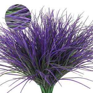 lot 6097 image: RECUTMS Fake Outdoor Plants, Fake Plants Artificial Grass Plants Fake Bushes Faux Shrubs Wheat Grass Purplish Red Artificial Plants Outdoor UV Resistant 12Pcs for Garden Porch Yard Home Decor(Purple)