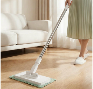 lot 6128 image: Flat Floor Mop with Microfiber Pads and Stainless Steel Handle