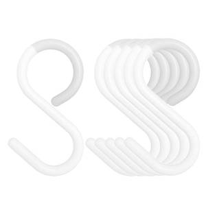 lot 6133 image: Mt.Jun 6-Pack Secure & Quiet Plastic S Hooks, Flexible Neck for Easy Twist & Lock, Completely Rust-Free, Holds up to 10 lbs, White, Large (3.5 inch)