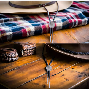 lot 6136 image: Cowboy Bolo Tie for Men, Vintage Cow Skull Bolo Tie Necklace Native American Necktie for Men Women